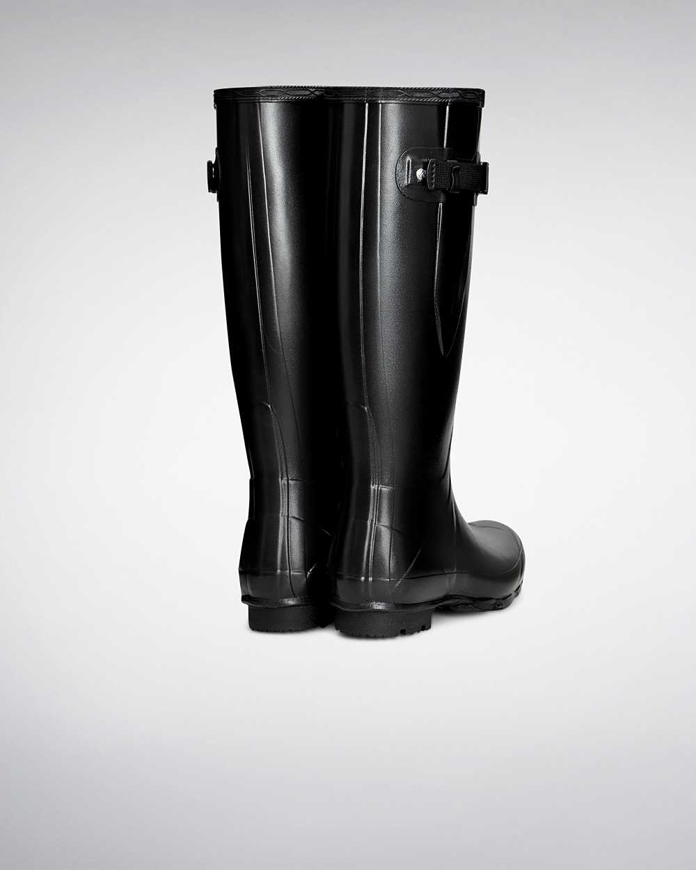 Hunter Norris Field Side Adjustable Women's Rain Boots NZ-31482Z Black